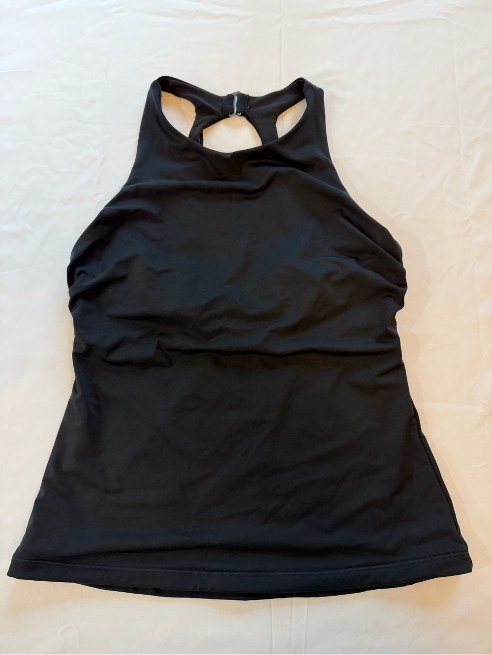 Athleta Maldives Tankini Swim Top Black High Neck Underwire 36B/C EUC